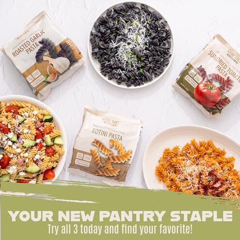 Care Free Kitchen Plain 3-Pack (8 oz. Bags) Rotini Keto Pasta Noodles, 20g High Protein, Low Carb 2g Net Carbs, 26g High Fiber