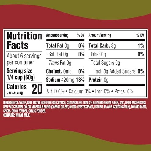 Homestyle Beef Gravy Value Size, 18 oz Jars (Pack of 4)