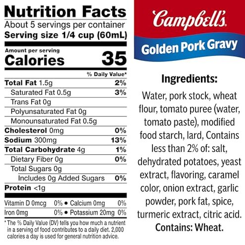 Campbell’s Golden Pork Gravy, 10.5 oz Can (24 Pack)