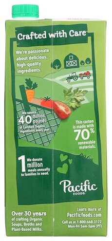 Pacific Foods Low Sodium Organic Vegetable Broth, 32 oz Carton (Case of 12)