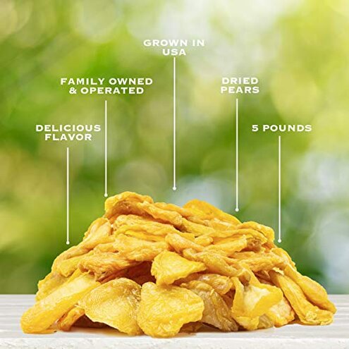 Traina Home Grown Extra Fancy Dried Pear Halves - SEASONAL/LIMITED -Healthy, No Added Sugar, Non GMO, Gluten Free, Kosher Certified, Vegan, Value Size (5 lbs)