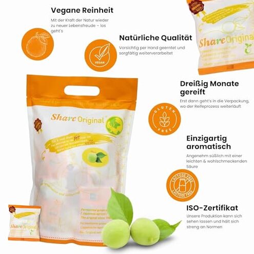 2x Share Original&reg; Fermented Green Plum Japanese Apricot 1,1lb, 30+month fermented + 1x Share Pomelozzini 0,375lb | Original fermented naturally grown grapefruit