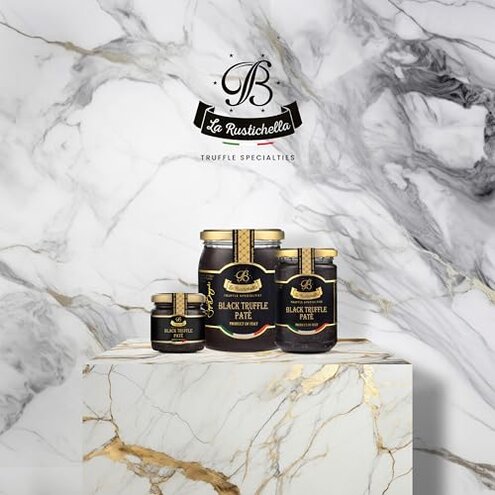 La Rustichella - Black Truffle Pat&eacute;, White Truffle Pat&eacute; and Black Sliced Truffle Set, (270g - 9,52 OZ) - Vegan, Gluten Free, Cholesterol Free