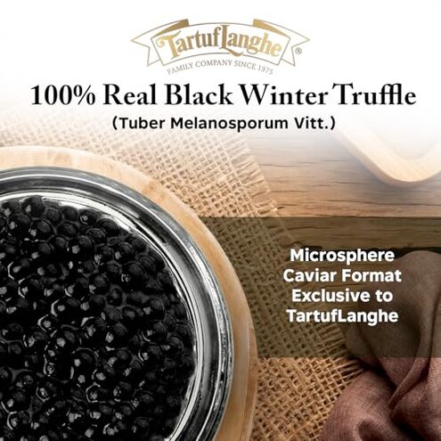 TartufLanghe Black Truffle Caviar Pearls – Luxury Italian Truffle Pearls, Perfect for Enhancing Dishes, Gourmet Gift – 50g Jar 1.76 OZ