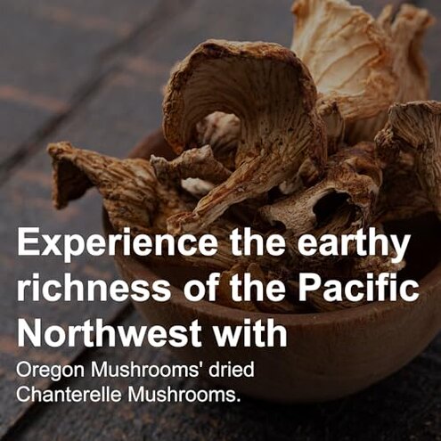 Crater Lake Specialty Foods Dried Chanterelle Mushrooms - All Natural, Rich Buttery Flavor, for cooking soups, stews and more. (8 Oz)