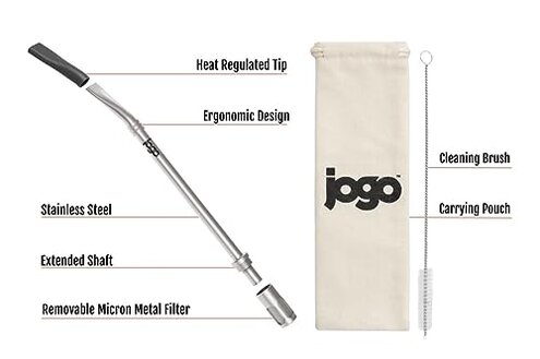 JoGo - Portable Coffee and Tea Brewing Straw - Reusable Coffee Maker Made of Stainless Steel with Single Serve Strainer - Filter Function for Hot and Cold Brew - Ideal for Coffee and Loose Leaf Teas