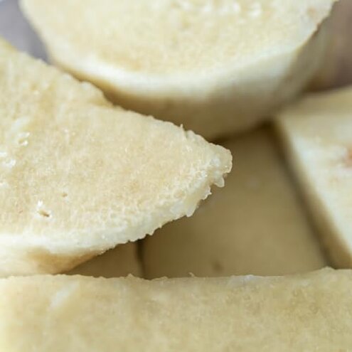 Kovafood Fresh Ghana Yam (2-3 Tubers), 10 Lbs. All Sliced and Cleaned-Cut to Guarantee Freshness upon delivery