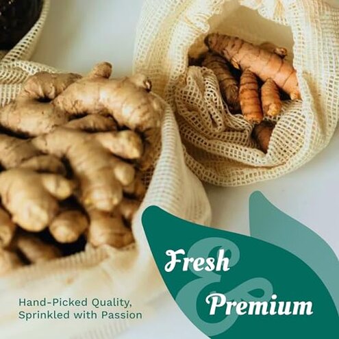 4 lbs Fresh Ginger Roots + Turmeric Root Combo (2 lbs ginger + 2 lbs turmeric)