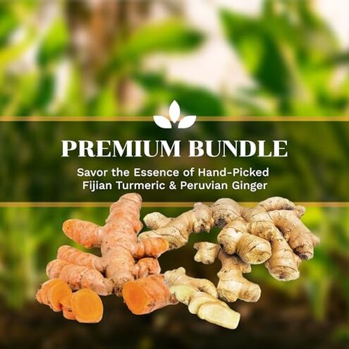 4 lbs Fresh Ginger Roots + Turmeric Root Combo (2 lbs ginger + 2 lbs turmeric)