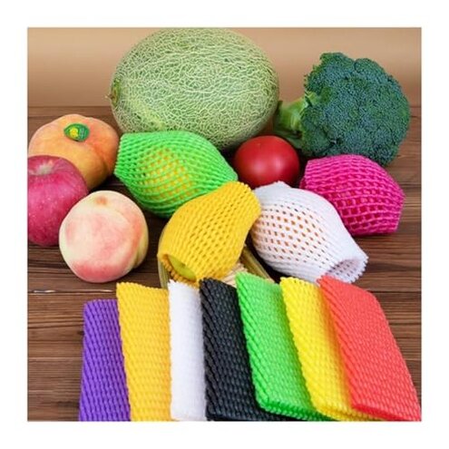 Vegetable Fruit Mesh Bag Fruit Protective Net Cover，Foam Net Sleeve, 290pcs White Shockproof Protective Cover Vegetable Packaging Orange Grape Anti-Squeeze Bag