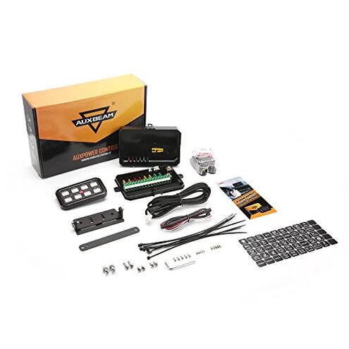 Auxbeam 8 Gang Switch Panel BB80 Universal Circuit Control Relay System Automatic Dimmable LED Switch Control Panel Switch Pod Touch Switch Box for Car Truck Offroad ATV SUV - Blue, 2 Years Warranty