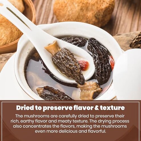 Crater Lake Specialty Foods Dried Morel Mushrooms &ndash; Premium Wild-Crafted, Gourmet Mushrooms, Available in (1 , 2 , 4 , 8)oz, and 1 lb Packs &ndash; Ideal for Soups, Stews, Sauces, Risottos, and More. (1Lb)