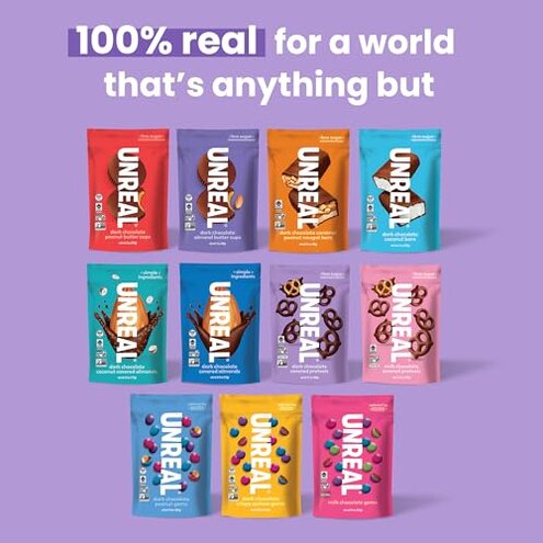 UNREAL Dark Chocolate Covered Pretzels, 7g Sugar, Chocolate Candy Treat Bag, Gluten Free, Fair Trade, Non-GMO, 3.5oz (Pack of 3)