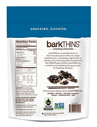 barkTHINS Snacking Dark Chocolate, Pretzel with Sea Salt, 10 Ounce (Pack of 9)