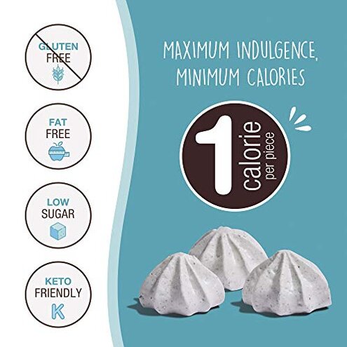 Don't Worry Low Sugar Cookies &ndash; Low Calorie Snacks | Keto Friendly Low Sugar Snacks | Chocolate Filled Healthy Meringue Cookies | Meringues Low Carb Dessert for Adults | 4 Pack