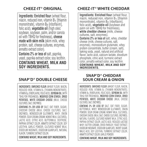 Cheez-It Cheese Crackers, Baked Snack Crackers, Lunch Snacks, Variety Pack (42 Packs)