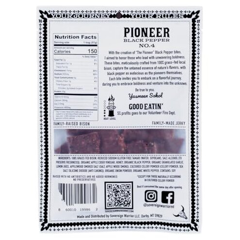 Sovereign Warrior 100% Grass-Fed Bison Bites Sampler Pack | Handcrafted, Locally Sourced & Made in Montana &ndash; Honey Sweetened, No Preservatives, Gluten Free, No Antibiotics or Hormones