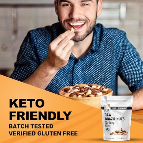 It's Just - Raw Brazil Nuts, 2lb, Unsalted, Non-GMO, Keto Friendly, Vegan, No PPO, Large, Premium, Freshly Packaged in USA (32 Ounce)