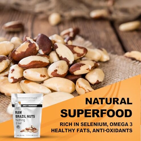It's Just - Raw Brazil Nuts, 2lb, Unsalted, Non-GMO, Keto Friendly, Vegan, No PPO, Large, Premium, Freshly Packaged in USA (32 Ounce)