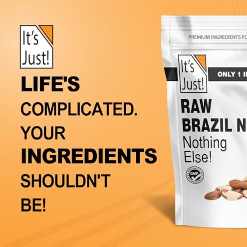 It's Just - Raw Brazil Nuts, 2lb, Unsalted, Non-GMO, Keto Friendly, Vegan, No PPO, Large, Premium, Freshly Packaged in USA (32 Ounce)
