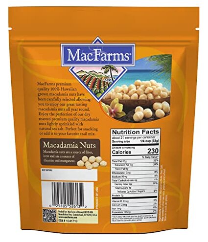 Macadamia Nuts | MacFarms Dry Roasted Macadamia Nuts 24 OZ (1 Pack) - Premium Roasted Nuts with Sea Salt Fresh From Hawaii, Sea Salt Flavored Healthy Snack