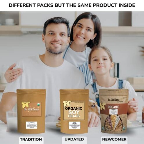 Be Still Farms Organic Soybeans Bulk (4.8 lb) - Soy Beans Dry - aka Soya Nuts Great for Edamame, Soy Milk, Tofu - High in Protein Fiber | USA Grown | USDA Certified | Vegan | Non-GMO | Gluten Free