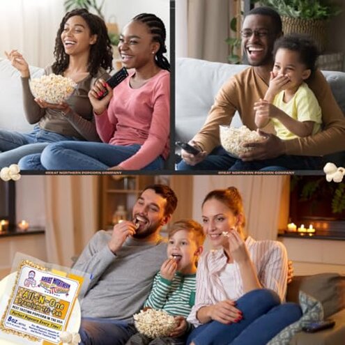 Movie Theater Style 40-Count Popcorn Packs - Pre-Measured 8-Ounce All-in-One Kernel, Salt, Oil Packets for Popping Machines by Great Northern Popcorn