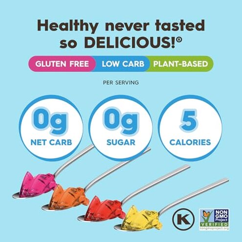Simply Desserts Sugar-Free Jel Variety 12-Pack (Raspberry, Peach, Orange, Strawberry) &mdash; Vegan Dessert, Keto Snacks, Diabetic Friendly & Kosher, 1.7 Oz Ea