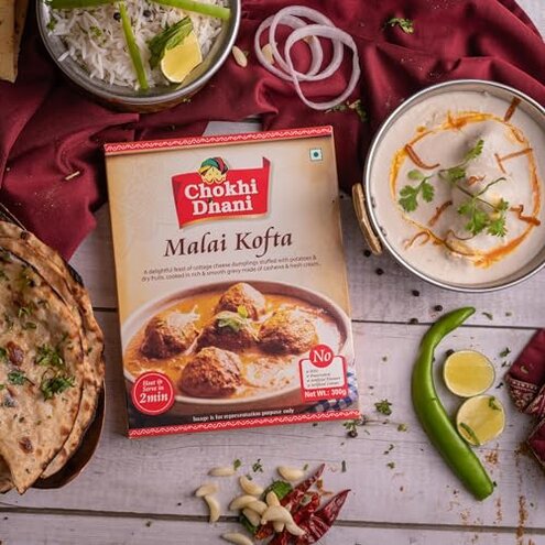 Chokhi Dhani Malai Kofta | Just Heat & Eat | Microwaveable | Instant Premix | Ready to Eat Meal in 2 Minutes (Pack of 3, 300g Each)