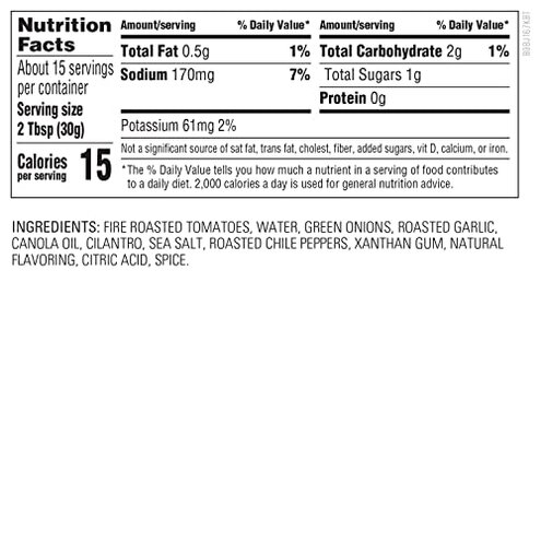 Hot Wachulas Salsa Fire Roasted Garlic Medium 16 oz (Pack of 6)