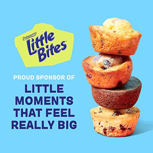 (4 pack) Little Bites Assorted Muffins, 80 individual packs, (20 ct each), Mini Muffins, 138 lbs Case &ndash; (20) Chocolate Chip, (20) Fudge, (20) Blueberry, (20) Party Cake