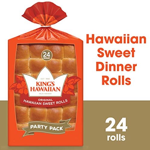 KING’S HAWAIIAN Ultimate Roll Variety Pack, 2 Packs of Original Recipe Hawaiian Sweet Rolls & 2 Packs of Savory Butter Rolls, 12 Rolls/Pack (Pack of 4)