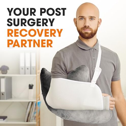 Cheer Collection Rotator Cuff Pillow – Shoulder Surgery Recovery Pillow for Side Sleepers, Arm Support Cushion for Rotator Cuff Injury & Post Surgery Comfort, Gray