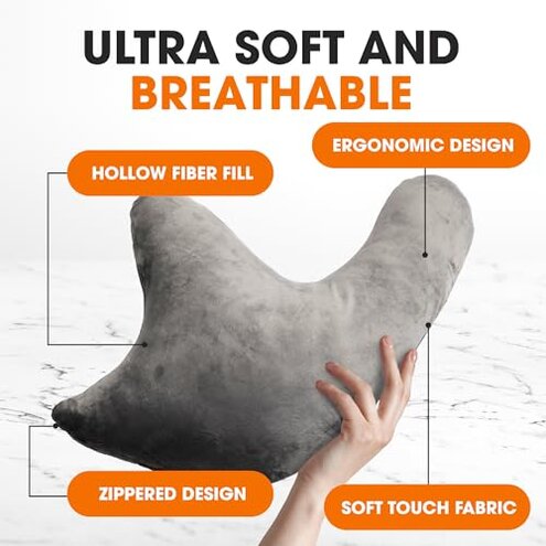 Cheer Collection Rotator Cuff Pillow – Shoulder Surgery Recovery Pillow for Side Sleepers, Arm Support Cushion for Rotator Cuff Injury & Post Surgery Comfort, Gray