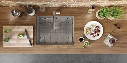 Ruvati RVH7250 Gravena 28" Undermount Single Basin 16 Gauge Stainless Steel Kitchen Sink with Basin Rack and Basket Strainer - Stainless Steel