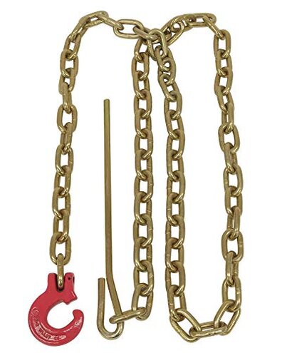 Mytee Products Winch Choker Chain 5/16" x 7' & Choker Hook w/Steel Probe Stake 14" Long Grade G70 Load Limit # 2 Ton | Log Forestry Logging Choker Chain