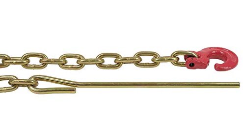 Mytee Products Winch Choker Chain 5/16" x 7' & Choker Hook w/Steel Probe Stake 14" Long Grade G70 Load Limit # 2 Ton | Log Forestry Logging Choker Chain