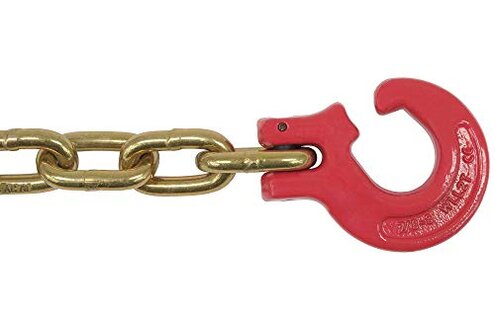 Mytee Products Winch Choker Chain 5/16" x 7' & Choker Hook w/Steel Probe Stake 14" Long Grade G70 Load Limit # 2 Ton | Log Forestry Logging Choker Chain