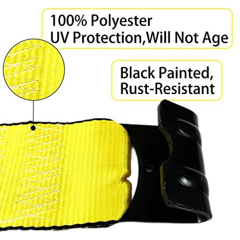 KJE 10 Pack Winch Straps 4" x 30' Yellow Heavy Duty Tie Down w/Flat Hooks Flatbed Trailer Strap WLL# 5,500 lbs | 4 Inch Cargo Control for Flatbed Truck