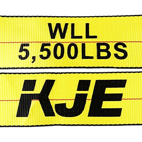 KJE 10 Pack Winch Straps 4" x 30' Yellow Heavy Duty Tie Down w/Flat Hooks Flatbed Trailer Strap WLL# 5,500 lbs | 4 Inch Cargo Control for Flatbed Truck