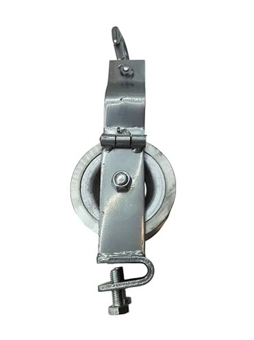 Heavy-Duty Cable Pulley for the Installation Power, Ethernet, and Fiber Optic Cables, All-Metal Construction, Carbon Steel Frame, 4.4" Aluminum Alloy Wheel, Suspension/Base Mounting