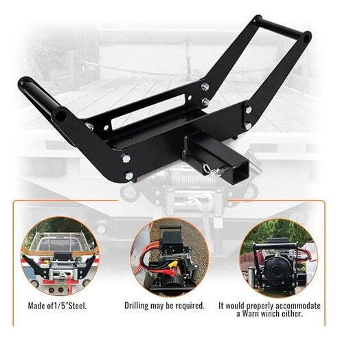 ECOTRIC 10x 4 1/2 Cradle Winch Mount Mounting Plate 8000-13,000 Lb Capacity Winch Mounting Hitch Receiver Recovery Winches Foldable