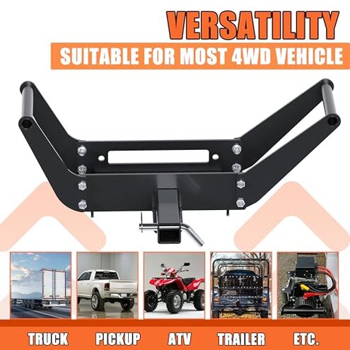 ECOTRIC 10x 4 1/2 Cradle Winch Mount Mounting Plate 8000-13,000 Lb Capacity Winch Mounting Hitch Receiver Recovery Winches Foldable