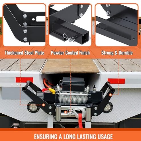 ECOTRIC 10x 4 1/2 Cradle Winch Mount Mounting Plate 8000-13,000 Lb Capacity Winch Mounting Hitch Receiver Recovery Winches Foldable