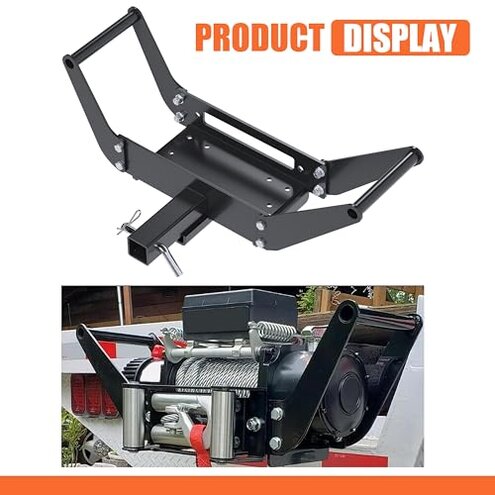 ECOTRIC 10x 4 1/2 Cradle Winch Mount Mounting Plate 8000-13,000 Lb Capacity Winch Mounting Hitch Receiver Recovery Winches Foldable