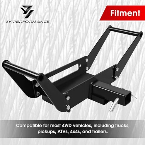 JY PERFORMANCE Cradle Winch Mount Mounting Plate 8000-13000 Lbs Capacity Winch Mounting Hitch Receiver Recovery Winches Foldable 10 x 4-1/2