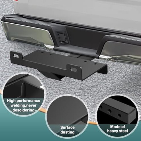 Winch Hitch Cradle Mount Plate, DACK Universal Receiver 10 x 4 1/2 Winch Mounting with 2''Receiver Hitch for Recovery Winches Heavy-Duty 15000Lbs Capacity for ATV UTV Truck