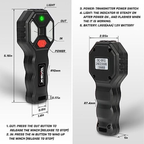 X-BULL New Wireless Winch 2 Remote Control Kit Handset Switch Car ATV SUV 12V