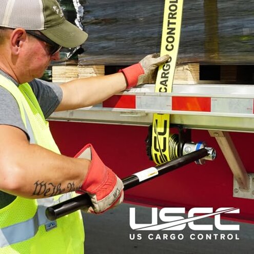 US Cargo Control Ergo 360 Combination Winch Bar, 34 Inch, Winch Bar for Flatbed Trailers with Ergonomic Design and No-Slip Grip, Yellow Cargo Winch Bar with Angular Tip for Winches and Lever Binders