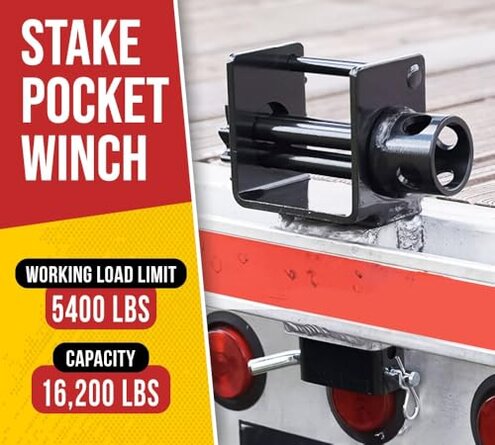 Mytee Products (2 Pack) Trailer Stake Pocket Winch Flatbed Utility Capacity# 16200 lbs